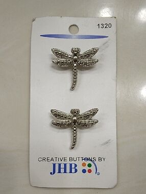 JHB Silver Dragonfly Decorative Buttons